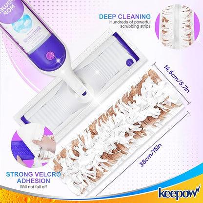 Power Mop Pads Refills Compatible with Swiffer PowerMop Multi-Surface Mopping Pad Disposable Replacement Mop Refill Pads Safe on All Floors Cleaning (5 Pack, Brown)