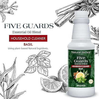 Natural Riches Household Cleaner Concentrate Five Guards with Basil from The Tales of stories of French Thieves Essential oil Blend household cleaner - 16 fl oz