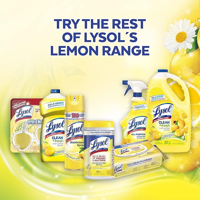 Lysol Automatic In-The-Bowl Toilet Cleaner, Cleans and Freshens Toilet Bowl, Lemon Breeze Scent (Pack of 2)
