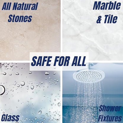 Black Diamond Stoneworks Natural Stone Shower Soap Scum Remover Spray. For Cleaning Bathtubs, Glass Doors, Tubs, Travertine, Marble, Tile. Heavy Duty, Safe Acid-Free Cleaner. Safe for fixtures.