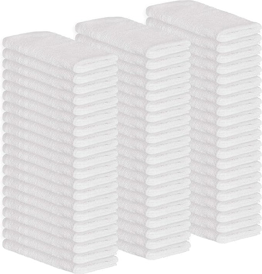 GREEN LIFESTYLE 60-Pack Cotton Wash Cloths – 14"x17" Absorbent Cleaning Rags for Housekeeping, Kitchen Towels, Bar Mop Towels, Durable Terry Cloth Rags, Premium Quality Multipurpose Washcloths