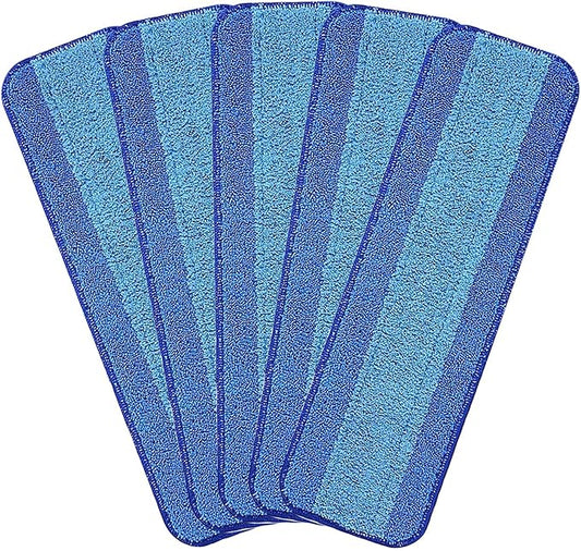 5 Packs Microfiber Mop Pads, Mop Pad Replacement for Bona Spray Mop, Washable & Reusable Mop Pads, Blue