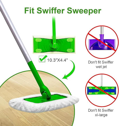 Mop Pad Refills for Swiffer Sweeper Mop - 6Pack Microfibre Mop Head Replacement Mop Pads for Swiffer Sweeper Mop Wet Dry Cleaning, Reusable and Washable