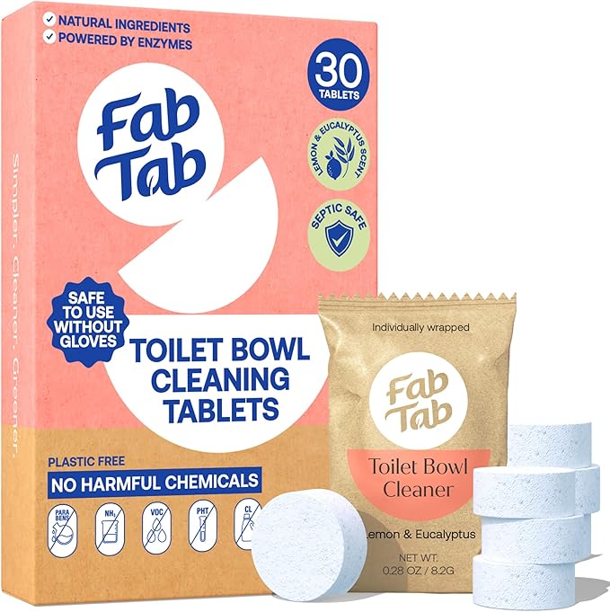 Toilet Bowl Cleaner Tablets- No Harsh Chemicals | Removes Rust & Stains | Natural Cleaning Products | Family and Pets approved Plastic-Free