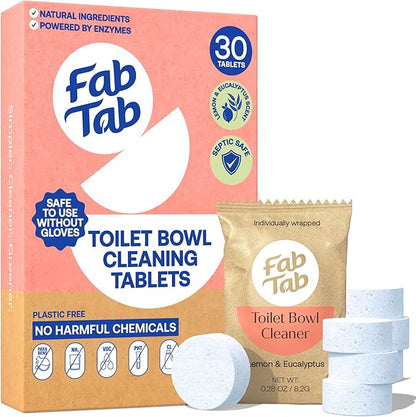 Toilet Bowl Cleaner Tablets- No Harsh Chemicals | Removes Rust & Stains | Natural Cleaning Products | Family and Pets approved Plastic-Free