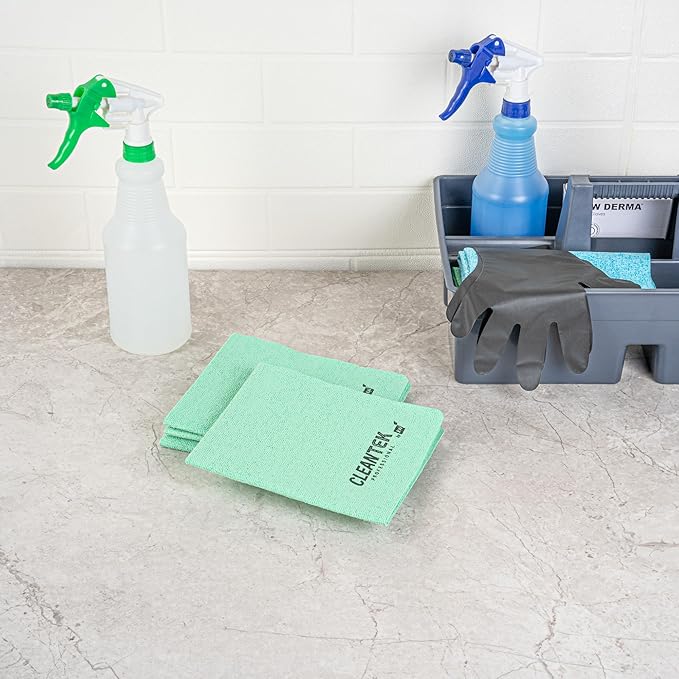 Restaurantware-Clean Tek Professional 13 x 15 Inch Cleaning Cloths, 5 Reusable Cloth Towels - Machine Washable, Absorbent, Green PVA Microfiber Cleaning Rags, Fast Drying,For Windows Or Cars