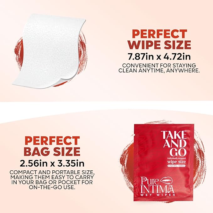 Feminine Wipes Individually Wrapped 40 Pack - Flushable Wipes Travel Essentials For Women - Feminine Care Wet Wipes Travel Size Toiletries - Wipes For Adults - Purse Essentials - Toallitas