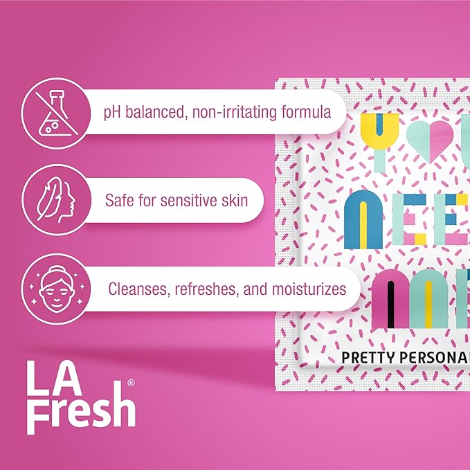 LA Fresh Feminine Wipes with Aloe Vera, Chamomile Extract, Cucumber, and Vitamin E - Pack of 200ct Wipes for Women