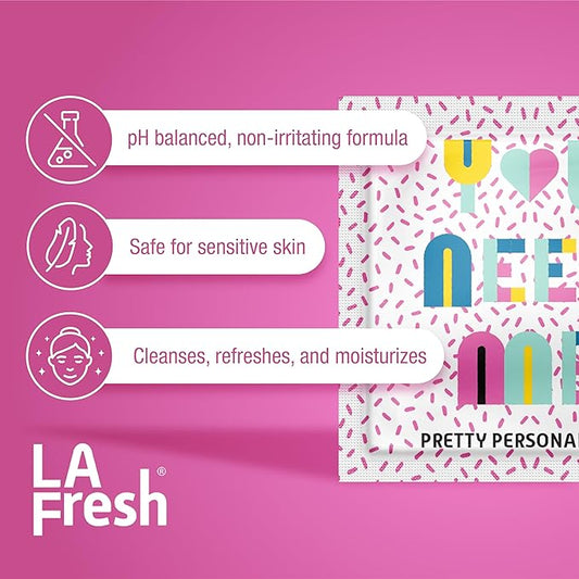 LA Fresh Feminine Wipes with Aloe Vera, Chamomile Extract, Cucumber, and Vitamin E - Pack of 200ct Wipes for Women