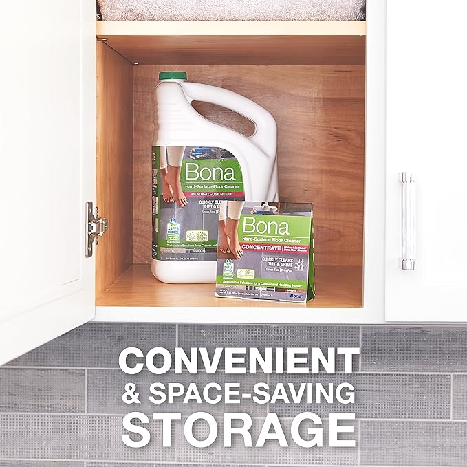 Bona Multi-Surface Floor Cleaner Concentrate, Unscented, 1 fl oz, Pack of 4 (Makes 128 fl oz) Spray Mop and Spray Bottle Refill - For Use of Stone, Tile, Laminate, and Vinyl Floors