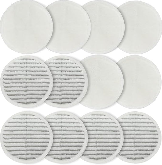 Spinwave Mop Replacement Pads for Bissell Spinwave 20399 23157 23159 2039A 2124A 20393 2039T 2039W 20391 20395 2307 2315A Hard Floor Mop Refill Heavy Scrub Pad- Part #1611297 & 1611298 (6+6)