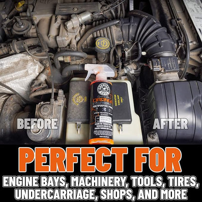 Chemical Guys Signature Series Orange Degreaser, Heavy-duty All-purpose Cleaner For Engines, Tires, Undercarriages & More, Professional Strength Formula, Breaks Down Grease, Oil & Grime - 128 fl oz