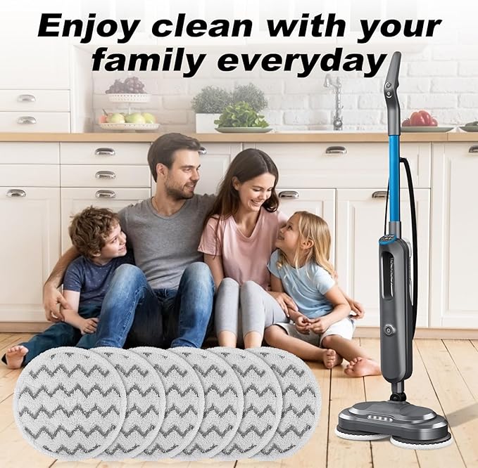 3897A Steam Mop Pads for Bissell SpinWave SmartSteam Scrubbing Steam Mop - Replacement Rotating Mop Head Fit 3897A 3712 3712W, Model No 1641112 (6Pack）
