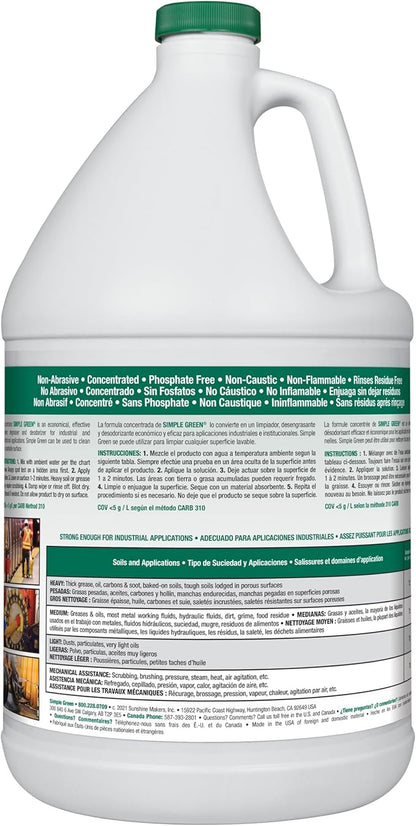 SIMPLE GREEN ndustrial Cleaner and Degreaser, 1 US GALLON