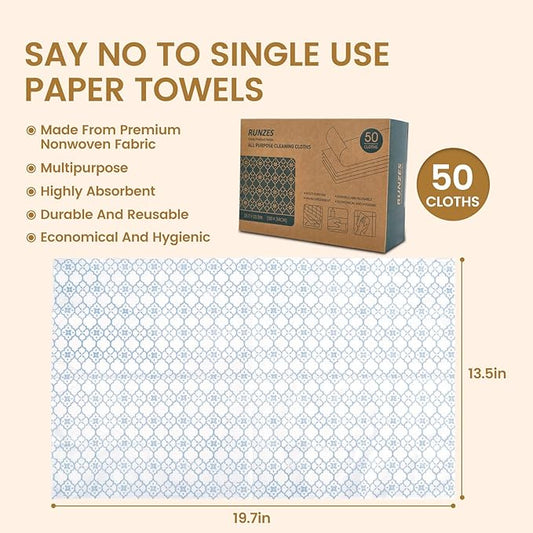 Reusable Paper Towels Washable 50Count Handi Wipes Dish Cloths