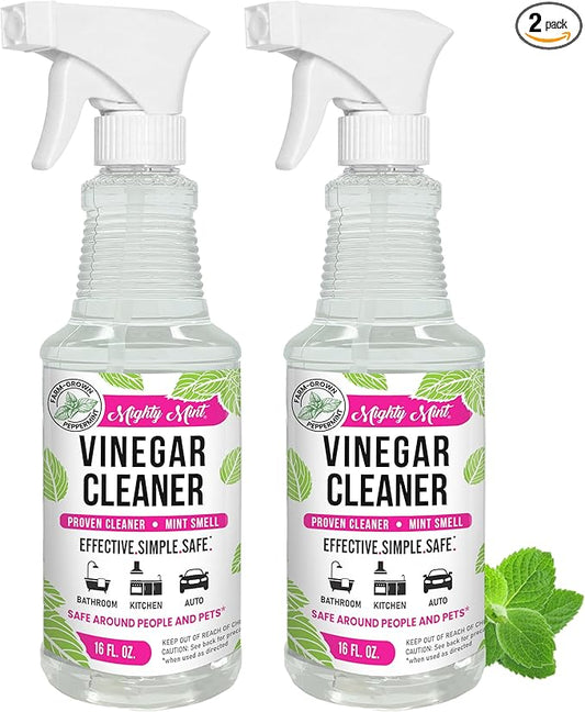 Mighty Mint Vinegar Cleaner, Non-Toxic, All-Purpose Spray, Natural Spearmint Scent, 16oz - 2 Pack