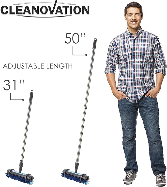 Rug Renovator Floor Scrub Brush with Long Handle, Scrape Brush Stiff Bristle Scrubber, Cleaning for carpet pet stains and odors, 32 Fl oz Carpet Shampoo