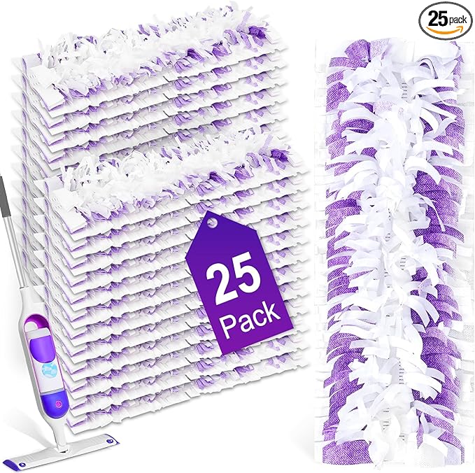 Disposable Power Mop Pads Refills Compatible with Swiffer Power Mop Pads Replacement for Swiffer Power Mop Refills Multi-Surface Power Mop Pads for Safe On All Finished Floors Cleaning,25 Pack