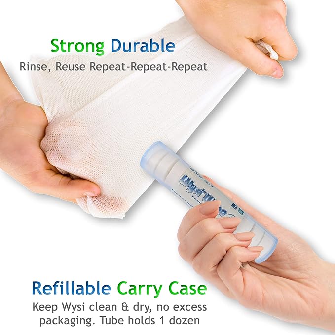 Multi-Purpose Wipes & 2 Travel Tubes - Just Add Water - Box of 500 Compact Towelettes + 2 To Go Tubes - All Natural Wipes Reusable - Hypoallergenic - Scent-Free - Compostable - Expandable Cloth.