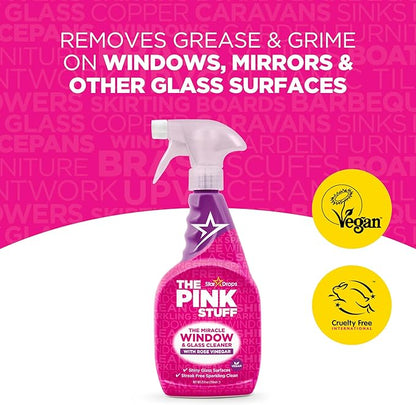 Stardrops The Pink Stuff Multi-Purpose Spray, Window & Glass Cleaner, and Bathroom Foam Spray Bundle – All-in-One Home Cleaning Solution (3-Pack)