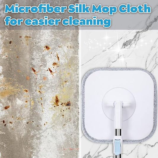 Mop Head Replacements for Floor Cleaning Washable and Reusable Dry Sweeping Cloths 4 Microfiber Silk Square Mop Pads Refills