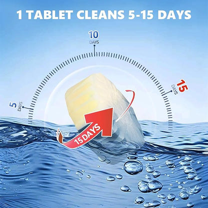 Toilet Bowl Cleaner Tablets, Automatic Toilet Bowl Cleaners, Long-Lasting Toilet Tabs Drop in Tank for Deodorizing & Descaling, Blue & Yellow, 12 Packs