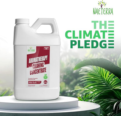 Naeterra Aromatherapy Cleaning Concentrate 64 oz makes 24 Gallons of Natural, Eco-Friendly Multi-Surface Cleaner loaded with Essential Oils – Non-Toxic, Synthetic Free Powerful & Refreshing Clean