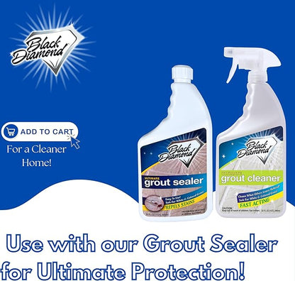 Black Diamond Ultimate Grout Cleaner: Best Cleaner for Tile,Ceramic,Porcelain, Marble Acid-Free Safe Deep Cleaner & Stain Remover for Even The Dirtiest Grout (1-Quart)