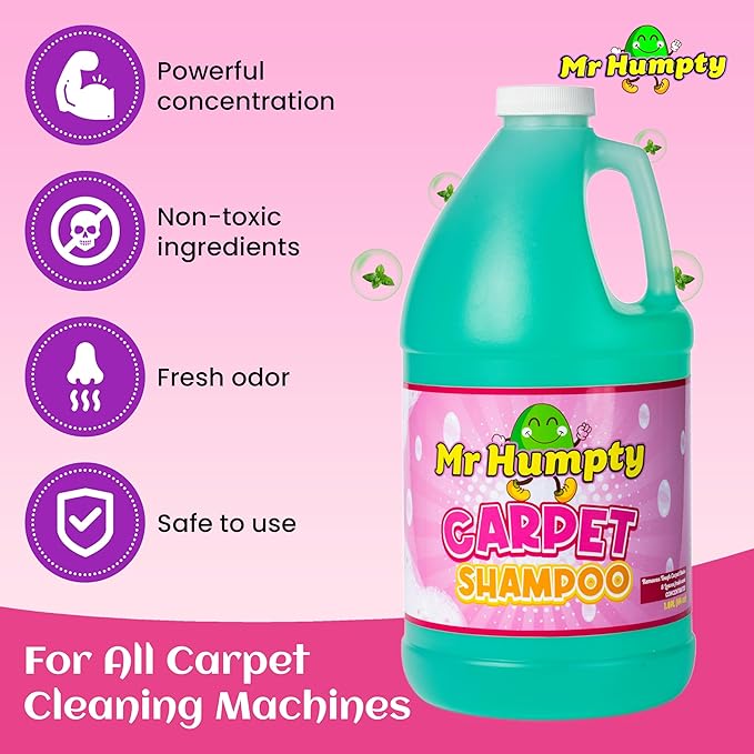 Carpet Shampoo Concentrate - Powerful Carpet Cleaning Concentrate, Cleans And Refreshes Heavily Soiled Carpet, Commercial Grade, 1 Year Supply 1.89L (64oz)