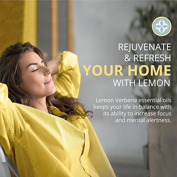 Lemon Verbena All Purpose Cleaner Spray – Essential Oils Surface & Glass Cleaner – Lemon Scented Household Cleaning Supplies – Natural Cleaning Products (23 oz)