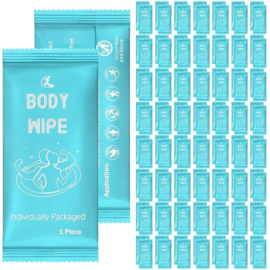 Timgle 200 Pcs Body Wipes Individually Wrapped Bath for Adults Face Hand Deodorant Body Wipes Pearl Pattern Wet Shower with Aloe Bathing Disposable Cleansing for Travel Gym Travel
