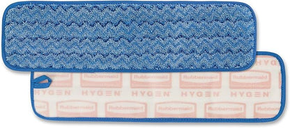 Rubbermaid Commercial Products Mop Head for Microfiber Damp Mop, 18-Inch, Blue, Heavy-Duty Single Sided Cleaning Cloth for Hardwood/Tile/Laminated Floors in Kitchen/Lobby/Office