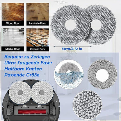 20Pcs Accessories Replacement Parts for Q Revo S, Qevo Pro, Qrevo MaxV [Not for Q Revo] Robot Vacuum, 2 Main Brush, 4 Mop Pads, 6 Dust Bag, 2 HEPA Filter, 4 Side Brushes, 1 Cleaning Tool