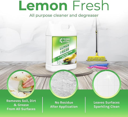Lemon Fresh All Purpose Cleaner - Multi-Surface & Floor Cleaner - Removes Soil, Dirt & Grease - Wet Gloss Finish - pH-Neutral & Ammonia Free (128oz Gallon)
