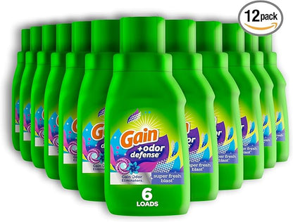 Gain + Odor Defense Liquid Laundry Detergent 2-Pack, Super Fresh Blast Scent, 65 fl oz each, 45 Loads each, HE Compatible