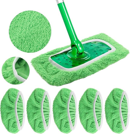12pcs Reusable Mop Pads Refills Compatible with Swi-ffer Sweeper Mop, Dry Sweeping Cloths & Wet Mopping Cloths for Household Cleaning