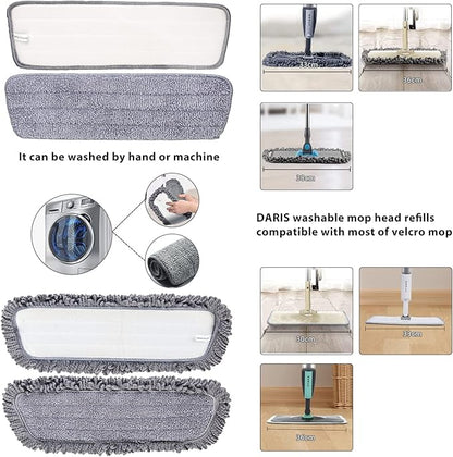 6 Pack/Set Microfiber Spray Mop Pad Compatible with Swiffer PowerMop and Bona Mop, 16*5.5“ Spray Mop Pads Refills, Reusable Machine Washable Wet Dry Use for Any Floor Types Cleaning Mop Refills