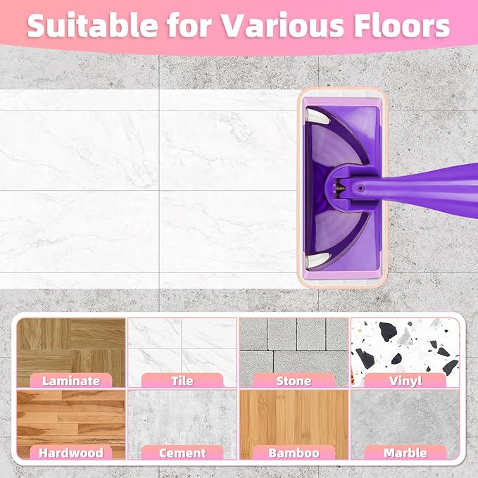 Wet Jet Pads Reusable Mop Pads Compatible with Swiffer, Microfiber Wet Jet Refill, Machine Washable Wet Pads Refill for Swiffer Wet Jet Mops, Multi-Surface Cleaning, 6 Pack