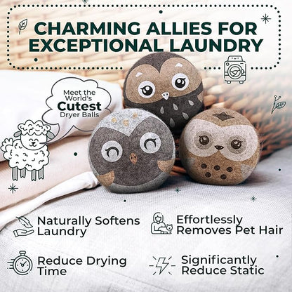 No More Dryer Sheets - Wool Dryer Balls - XL 6-Pack - Eco Dryer Balls - Dryer Balls Laundry Reusable - Softens Laundry Naturally - Reduces Drying Time & Static - with Storage Bag