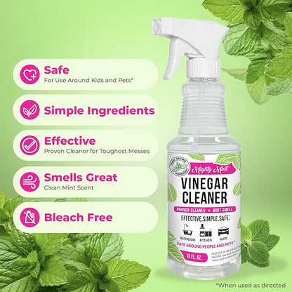 Mighty Mint Vinegar Cleaner, Non-Toxic, All-Purpose Spray, Natural Spearmint Scent, 16oz - 2 Pack