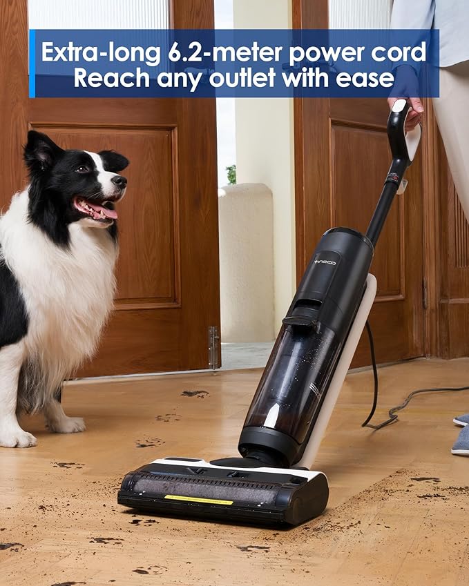 Tineco iFLOOR 5 Steam Corded Wet Dry Vacuum All-in-one, Steam Mop Hardwood Floor Cleaner Great for Sticky Messes, 248℉ High-temp Steam, Self-cleaning with steam