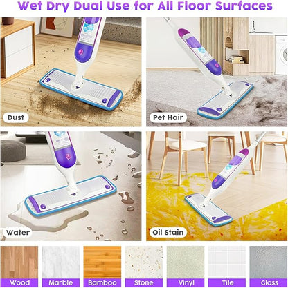 3 Pack Reusable Mop Pads Compatible with Swiffer PowerMop, Microfiber Mop Pads Refills Machine Washable, Durable, and Highly Absorbent Suitable for All Floor Types