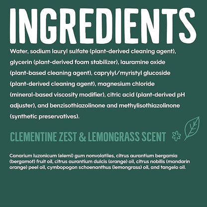 Seventh Generation Dish Liquid Soap Clementine Zest Lemongrass Dishwashing Soap Liquid Soap 19 oz
