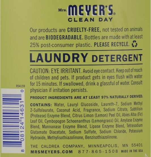Mrs Meyers Laundry Detergent, Lemon Verbena Scent, 64 Oz (Pack of 6)