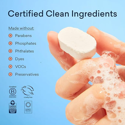 BLUELAND Dishwasher Detergent Tablets, 60 Count, Unscented 100% Plastic-Free Eco Friendly Dishwashing Pods, Natural, Sustainable
