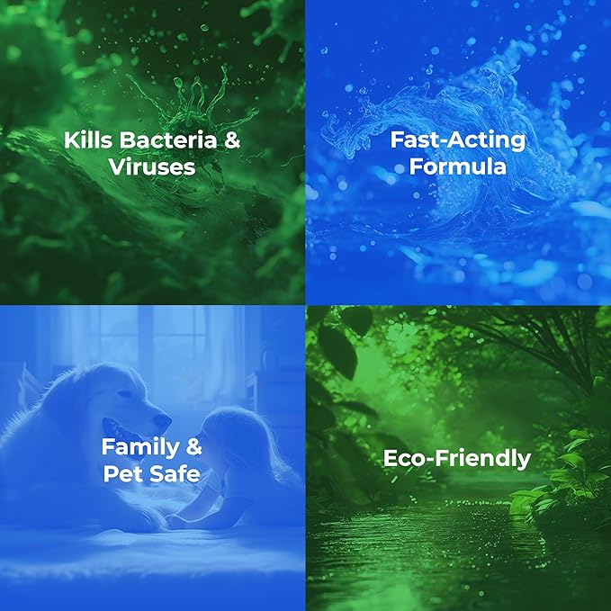 PureGreen24 Safe & Effective Disinfectant. Kills Deadly Germs including RSV COVID-19 Norovirus MRSA Staph 2025 flu Contains no toxic chemicals odorless child & pet safe 4 gallon bottles ready to use