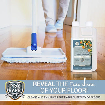 Citrus Floor Cleaner Concentrate (Made in USA) | Vinyl, Wood, Tile, Stone & Laminate Floor Cleaner For Mopping, Household Supplies, Cleaning Solution For Kitchen & Bathroom - 16oz (474ml)