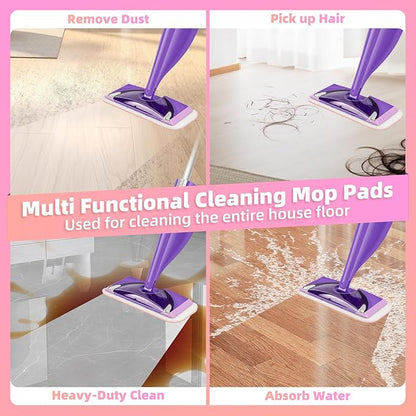 Wet Jet Pads Reusable Mop Pads Compatible with Swiffer, Microfiber Wet Jet Refill, Machine Washable Wet Pads Refill for Swiffer Wet Jet Mops, Multi-Surface Cleaning, 6 Pack