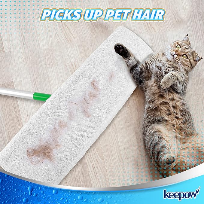 4 Pack Microfiber Mop Pads for Swiffer XL Mops Reusable Wet and Dry Mopping Cloths Compatible with Swiffer Sweeper XL,Washable XL Mop Refill Replacement for All Hardwood Dry & Wet Cleaning