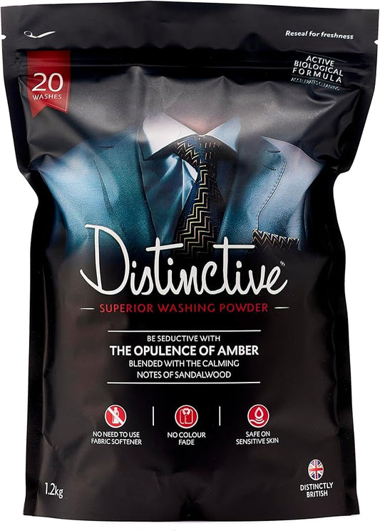Elevate Your laundry with Distinctive/Powder Laundry Detergent/Biological Washing Powder/Masculine Opulence of Amber/Eco Laundry Detergent (Pack of 1)